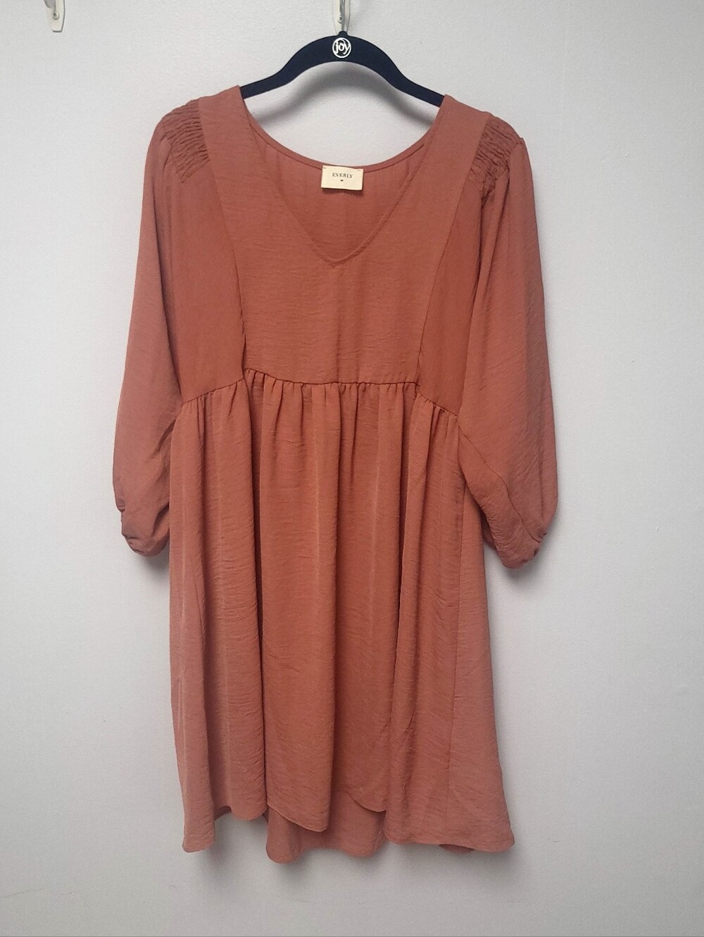 Everly Dusty Rose Smock Mini Dress| Size Small